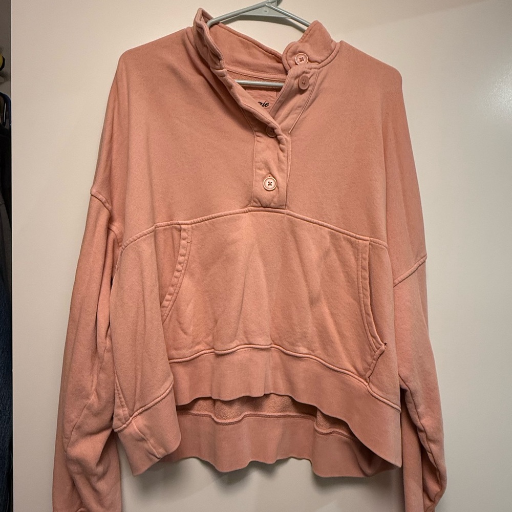 Aerie Blush Button-Up Sweatshirt